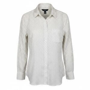 J.Crew Women's Classic Boy Fit Polka Dot Ivory Cream Button Down Shirt Office 2